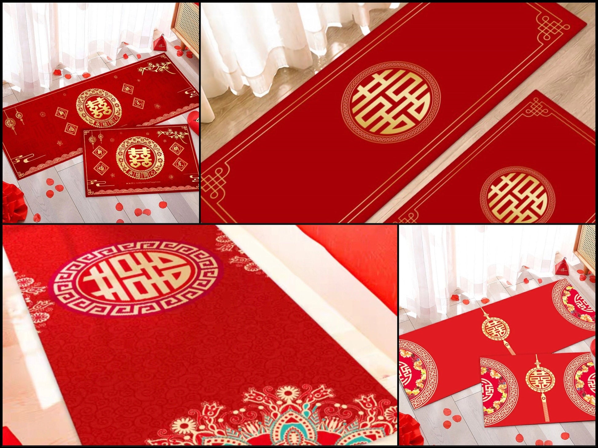 Traditional wedding double happiness carpet