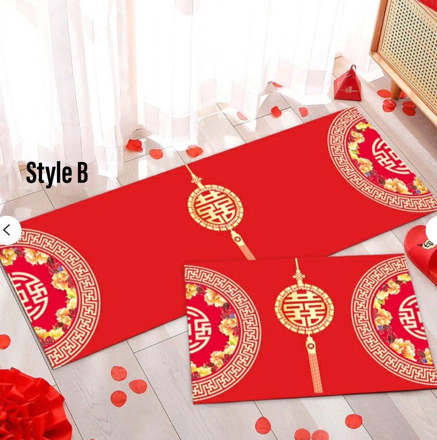 Traditional wedding double happiness carpet