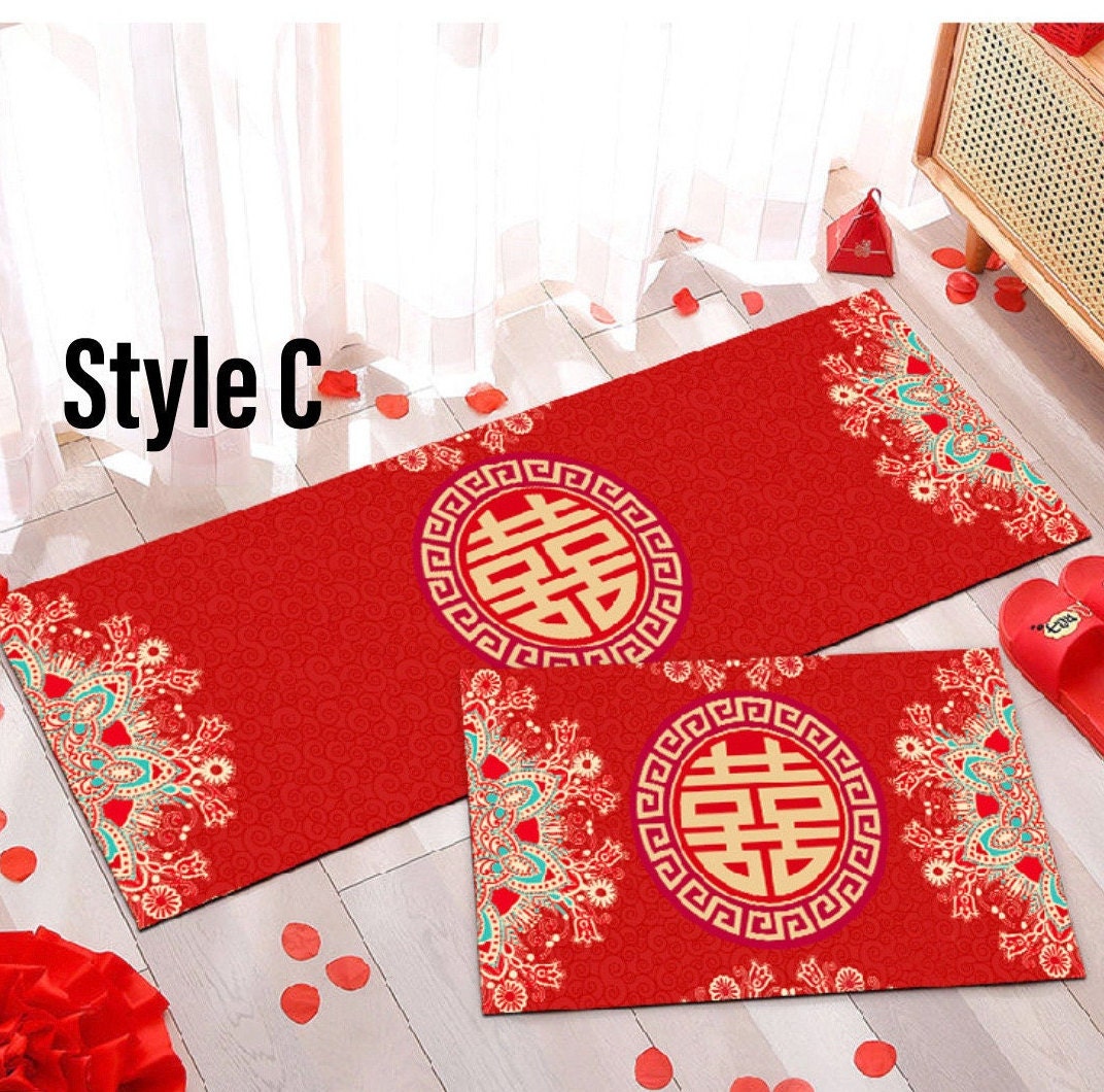Traditional wedding double happiness carpet