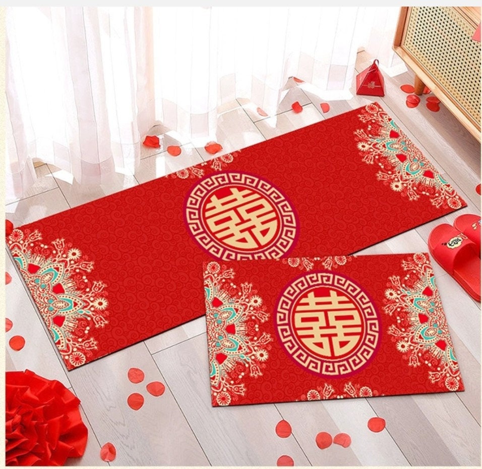 Traditional wedding double happiness carpet