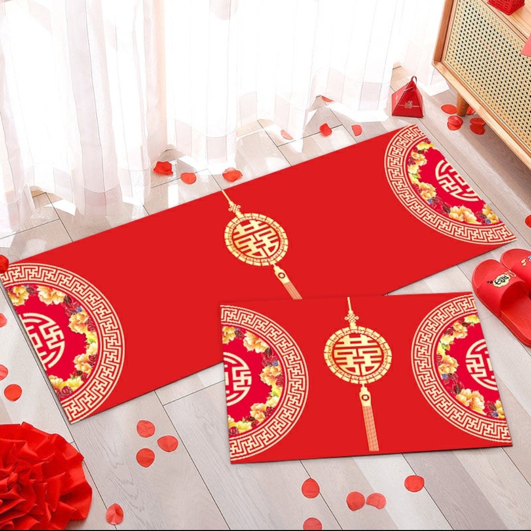 Traditional wedding double happiness carpet