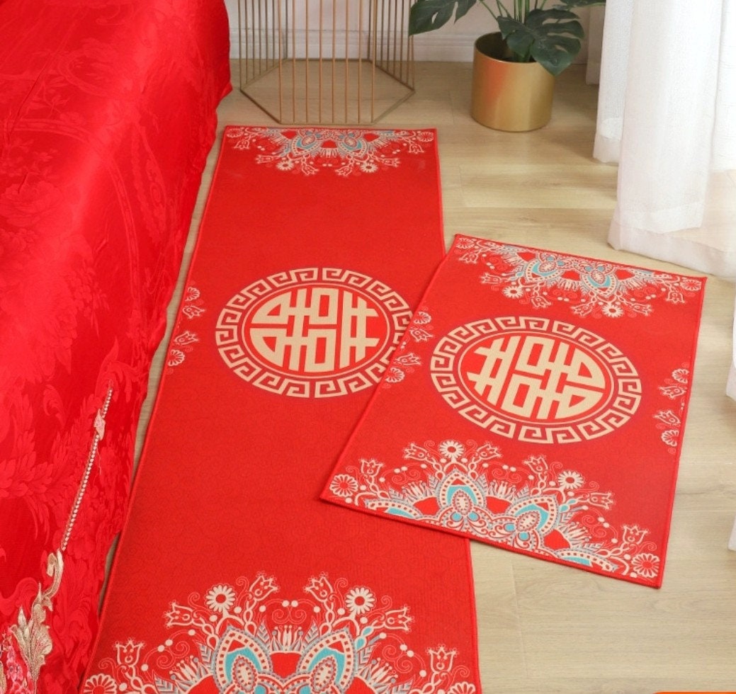 Traditional wedding double happiness carpet