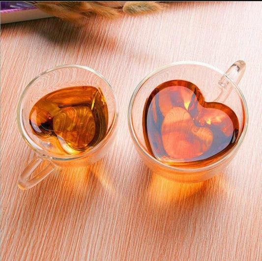 Glass Heart Shaped Cups