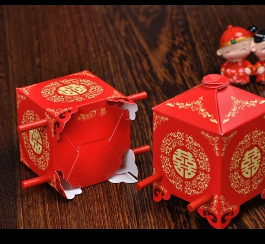 50 Pcs Traditional Wedding Bridal Sedan Chair With Sticks Candy Favor Boxes/Bridal Shower Favor Gift Boxes