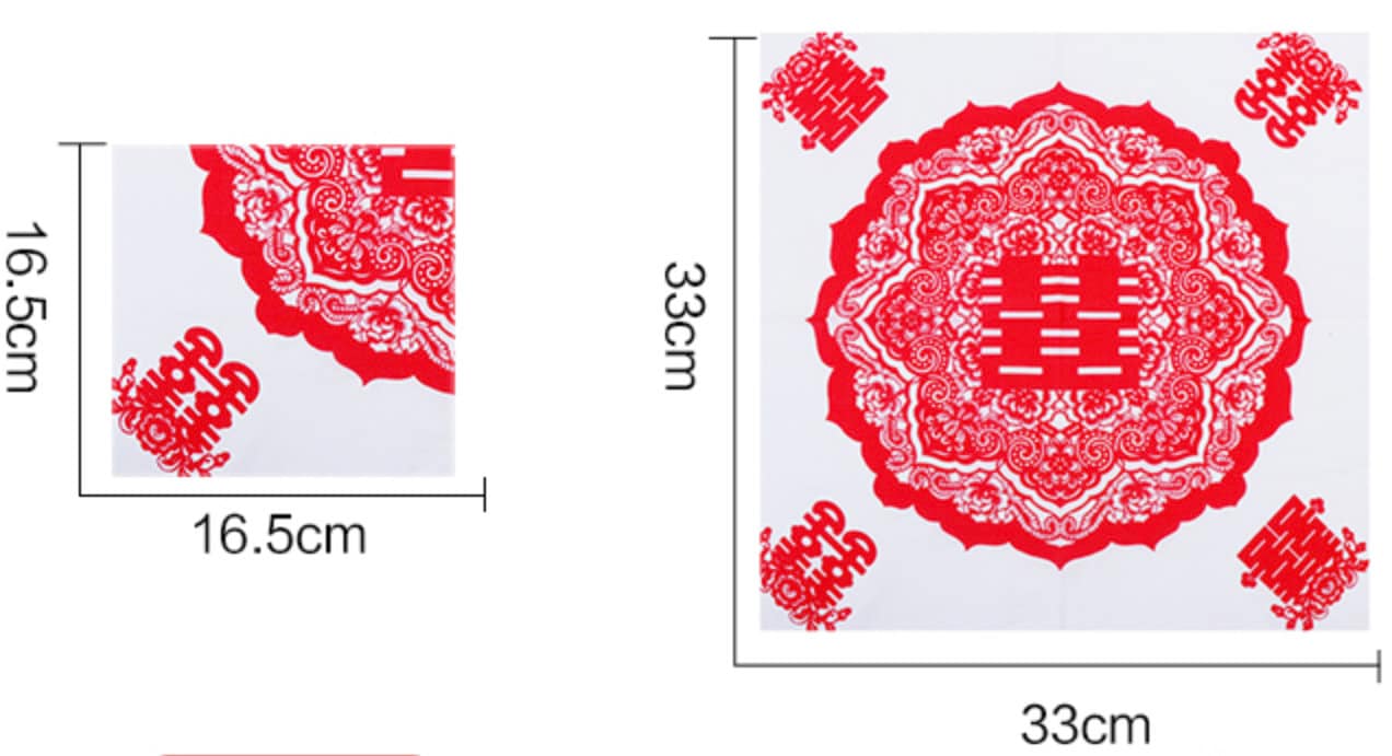 Double happiness paper tissue napkins for Oriental wedding/tea ceremony/banquets