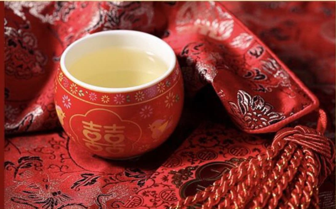 Love Birds Traditional Wedding Double Happiness Tea Set/For Tea Ceremony