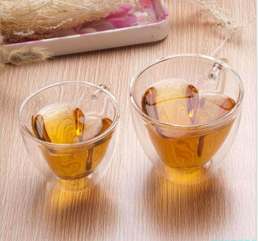 Glass Heart Shaped Cups