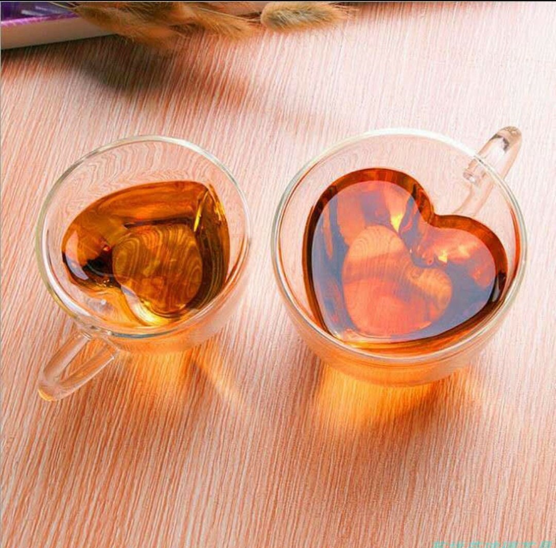 Glass Heart Shaped Cups
