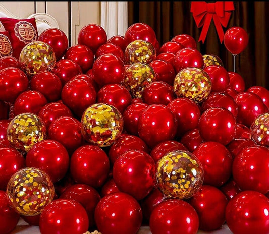 Double Happiness Oriental Wedding Red Gold Party Latex Balloons/Tea Ceremony/Party Balloons/20 PCS