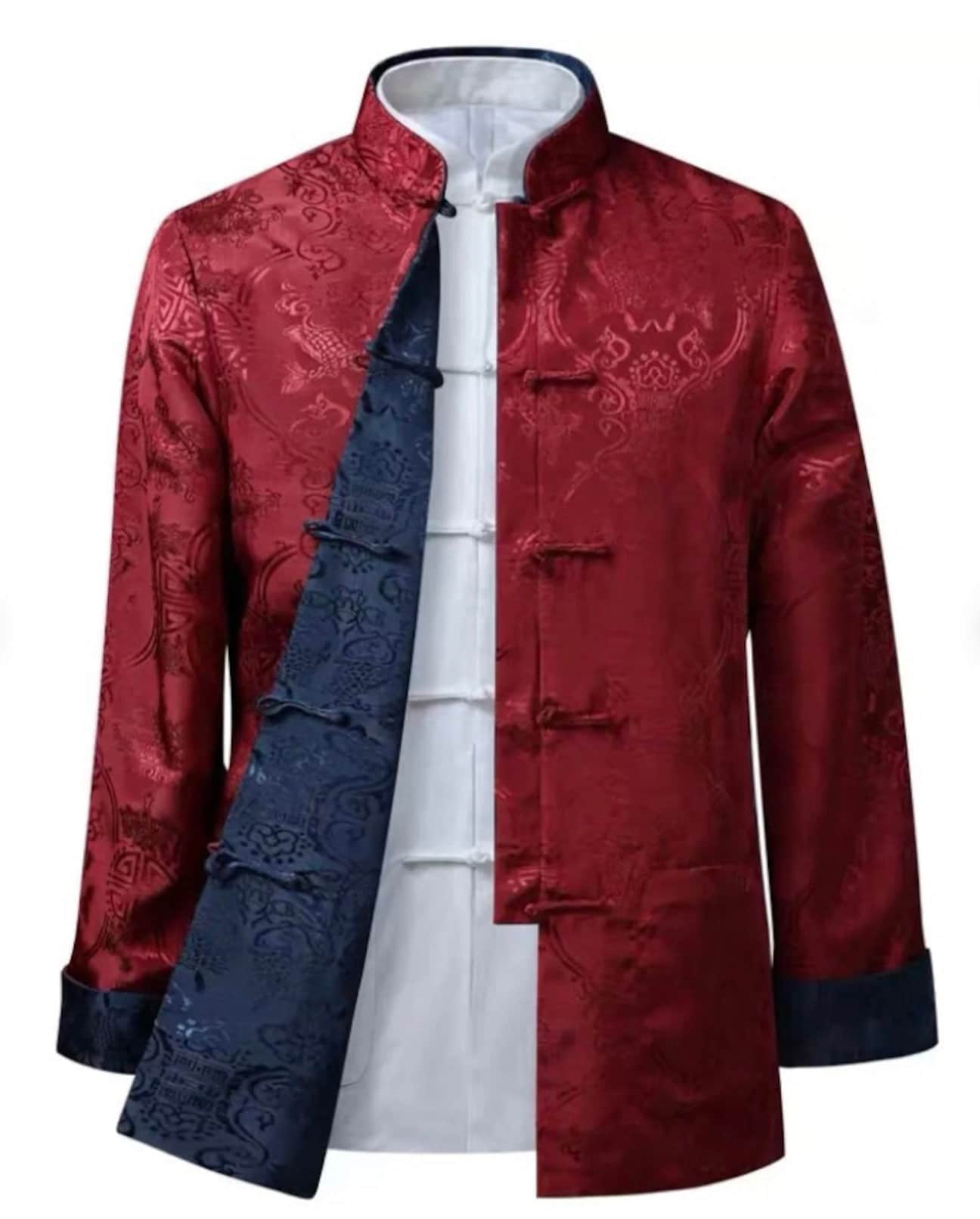 Chinese Mandarin Reversible Jacket Suit/Male Tang Suit/Groom Outfit