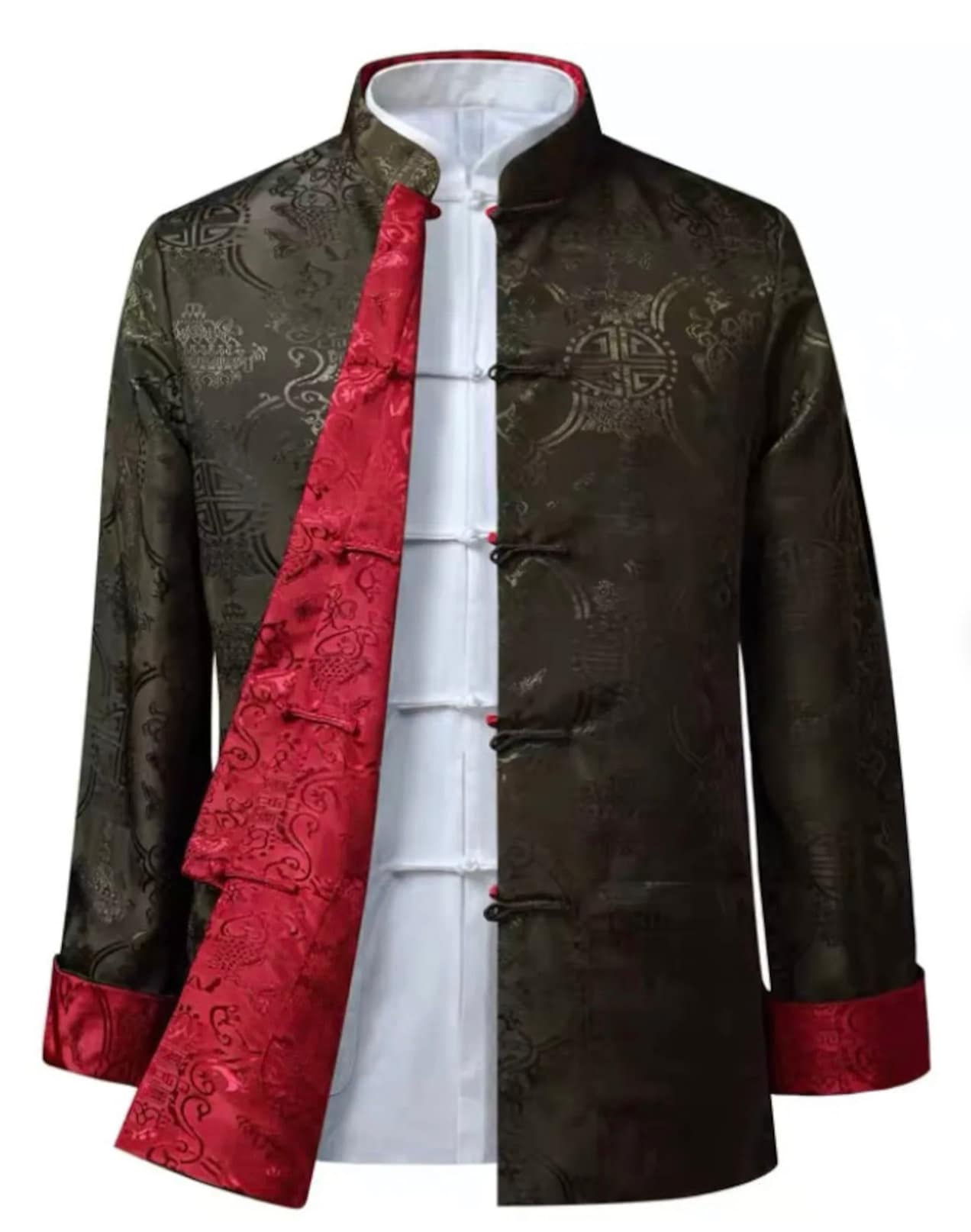 Chinese Mandarin Reversible Jacket Suit/Male Tang Suit/Groom Outfit