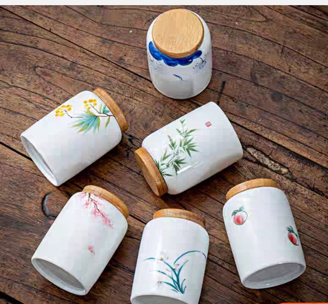 Ceramic Storage Jars/Vintage Chinese storage Jars/Sealed Jar Containers