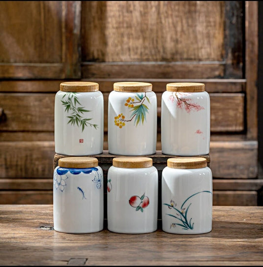 Ceramic Storage Jars/Vintage Chinese storage Jars/Sealed Jar Containers