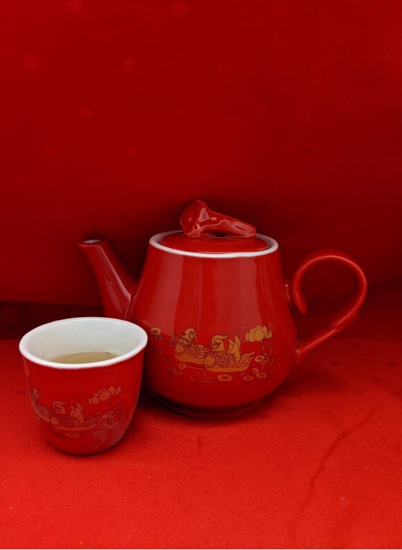Traditional Wedding Happiness Xi Tea Set With Tray For Tea Ceremony