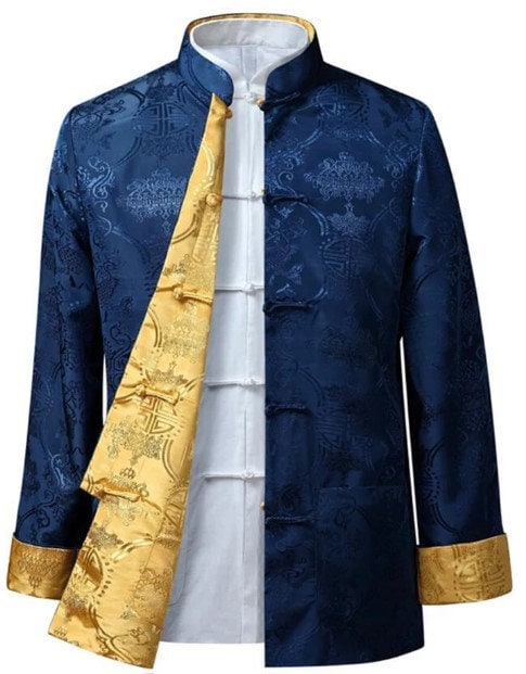 Chinese Mandarin Reversible Jacket Suit/Male Tang Suit/Groom Outfit