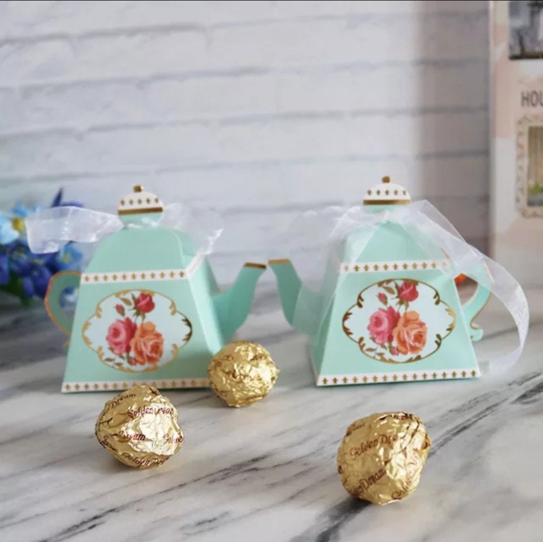 Mini Teapot Party Favor Box/A set of 25 Tea party Favor/Bridal Theme/Baby Shower