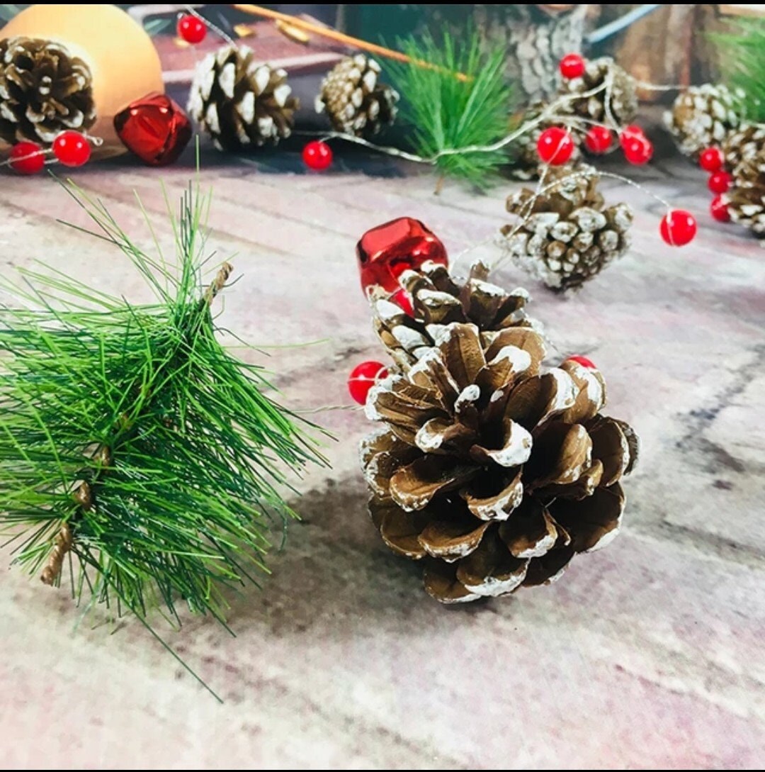 Christmas Garland String Lights With 20pcs Led Red Berries/Pinecones/Jingle Bells/Variety of Copper Home Decor/6 Hours Timer