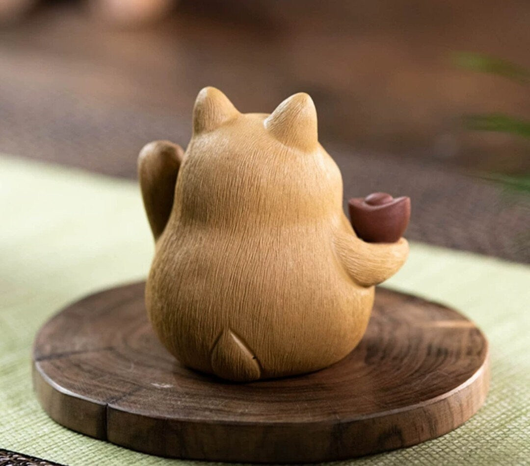 Lucky Cat Tea Pet/ZiSha YiXing Pottery/Kungfu Tea Pet