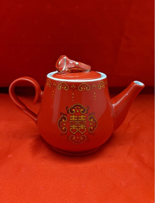 Traditional Wedding Happiness Xi Tea Set With Tray For Tea Ceremony