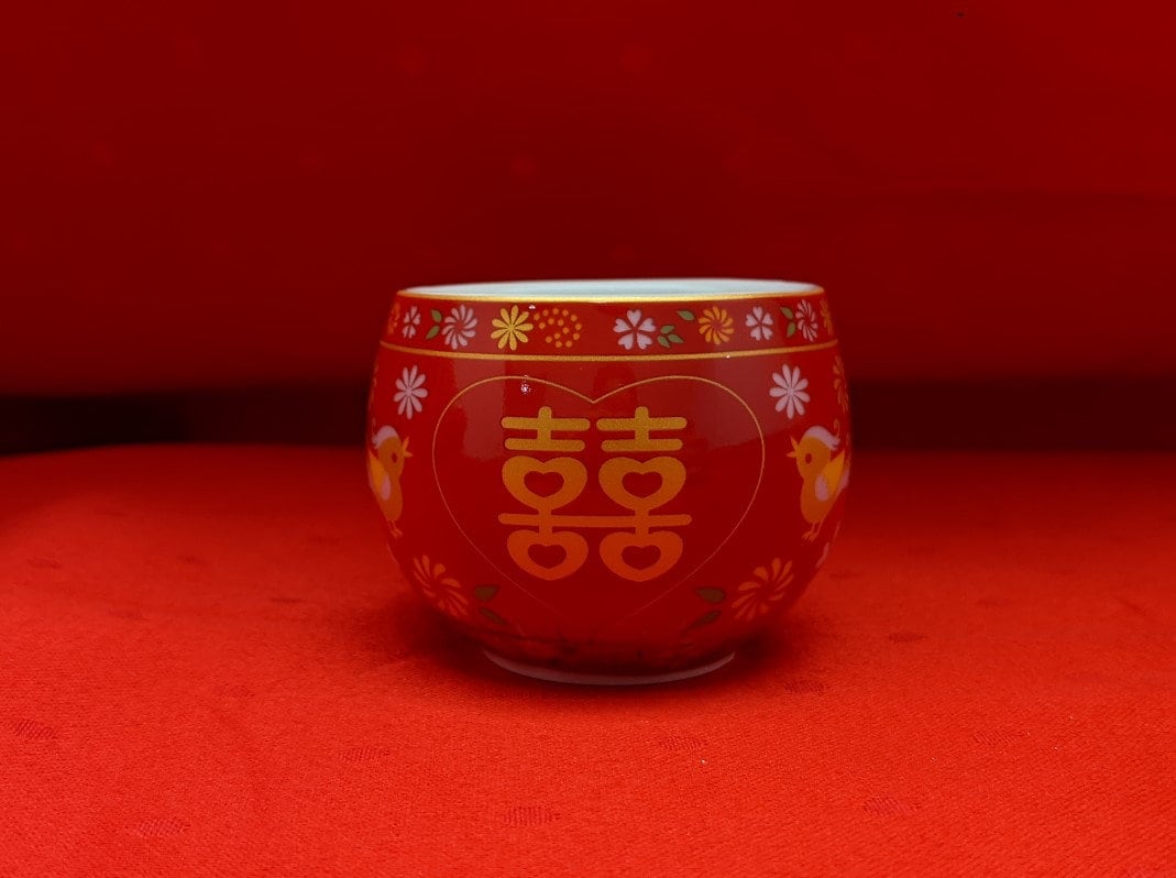 Love Birds Traditional Wedding Double Happiness Tea Set/For Tea Ceremony