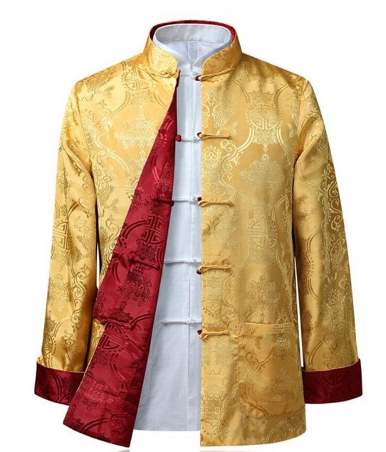Chinese Mandarin Reversible Jacket Suit/Male Tang Suit/Groom Outfit