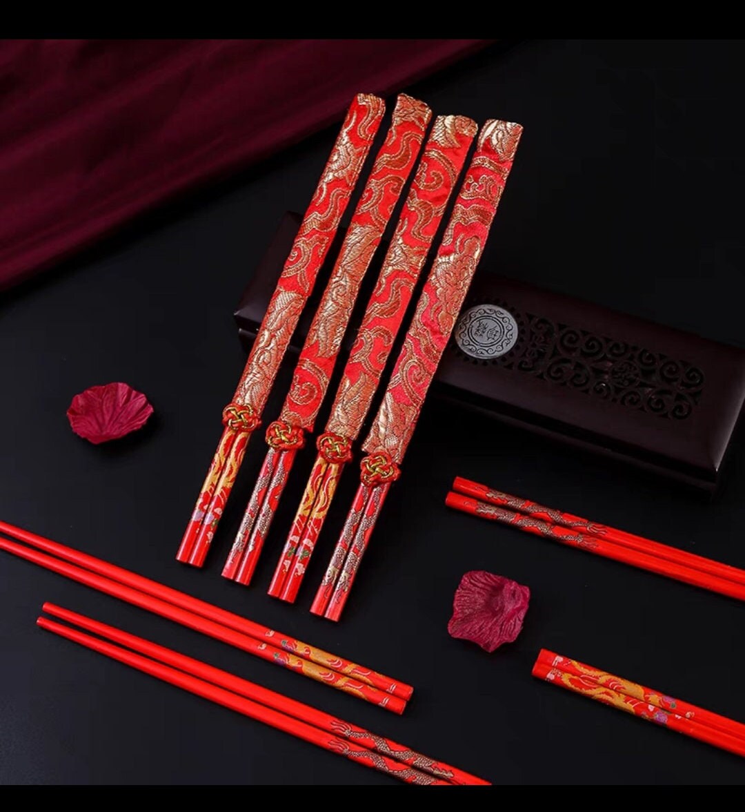 Oriental Dragon and Phoenix Chopsticks/A Set Of 2 Pairs