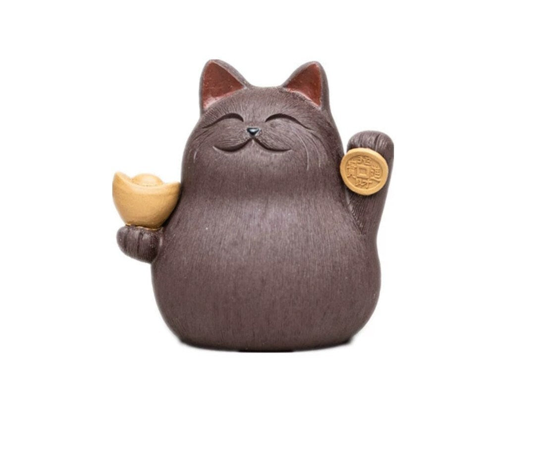 Lucky Cat Tea Pet/ZiSha YiXing Pottery/Kungfu Tea Pet