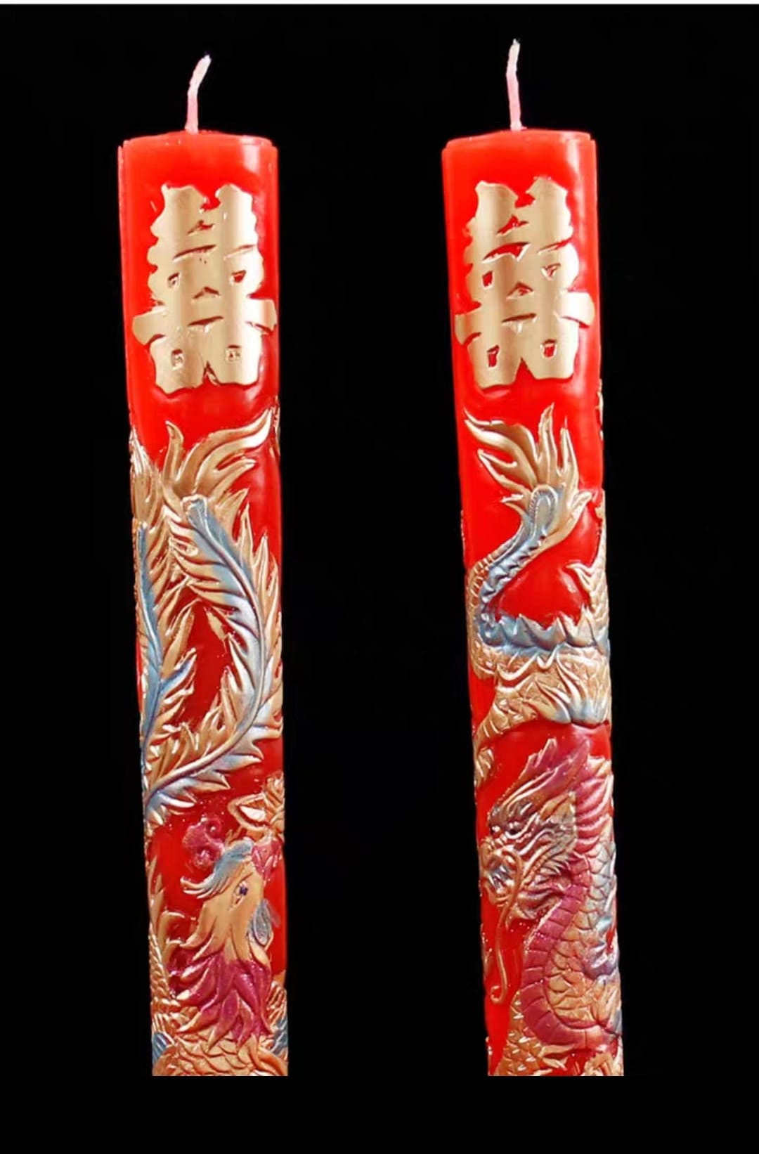 Oriental Wedding Dragon And Phoenix Wax Candles/Wedding Tea Ceremony/A Set Of Two