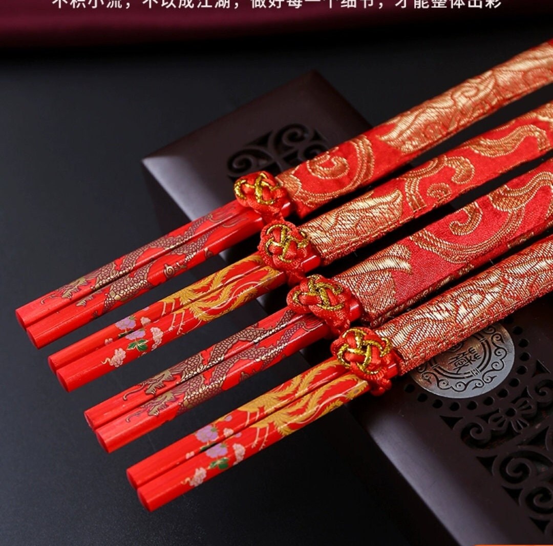 Oriental Dragon and Phoenix Chopsticks/A Set Of 2 Pairs