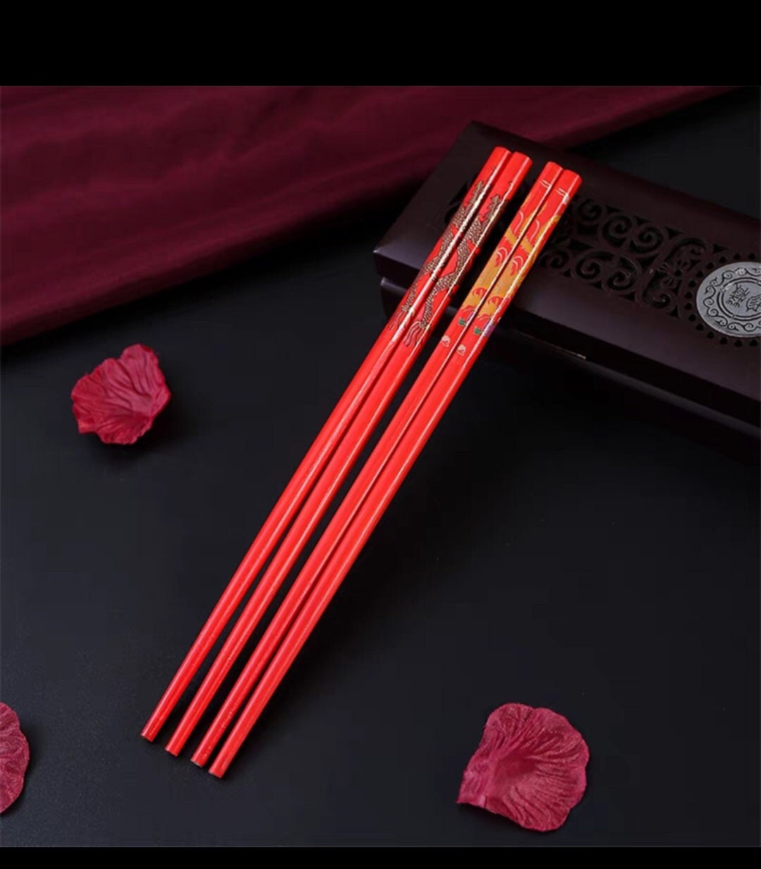 Oriental Dragon and Phoenix Chopsticks/A Set Of 2 Pairs