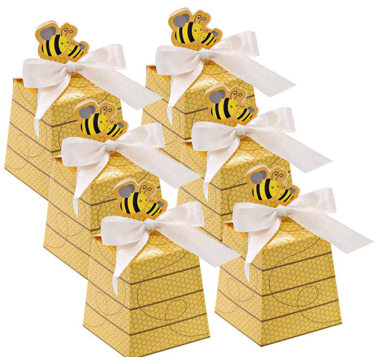 50 Pack Bee Treat Boxes/Paper Beehive Gift Boxes For All Bee Theme Parties