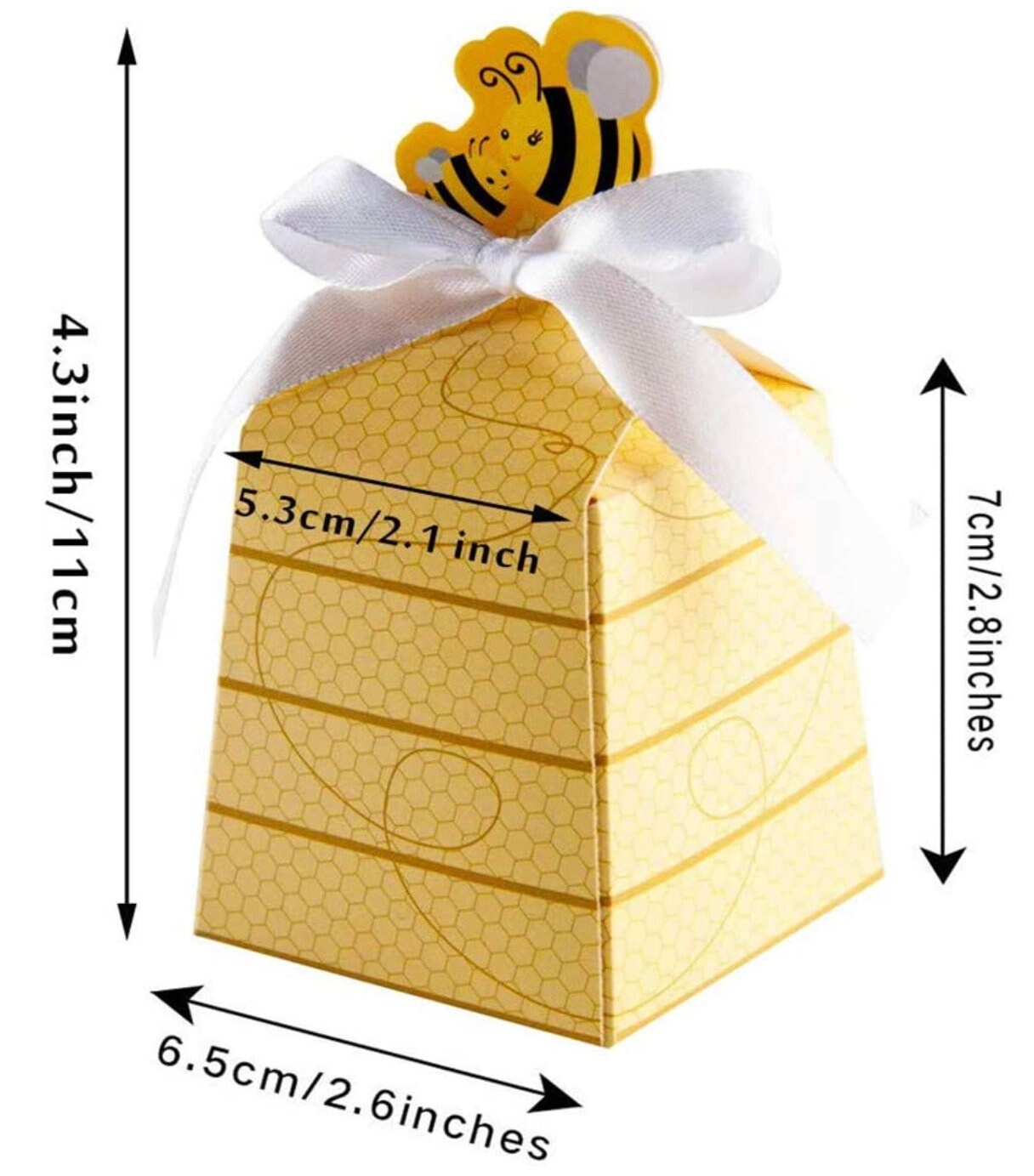 50 Pack Bee Treat Boxes/Paper Beehive Gift Boxes For All Bee Theme Parties