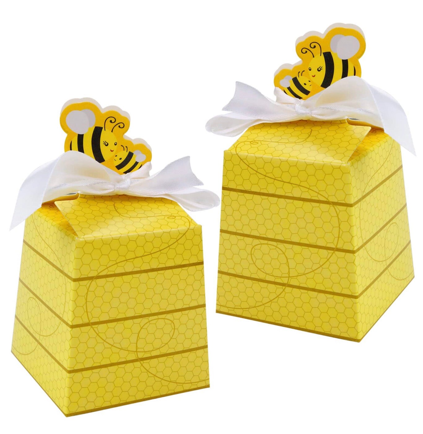 50 Pack Bee Treat Boxes/Paper Beehive Gift Boxes For All Bee Theme Parties