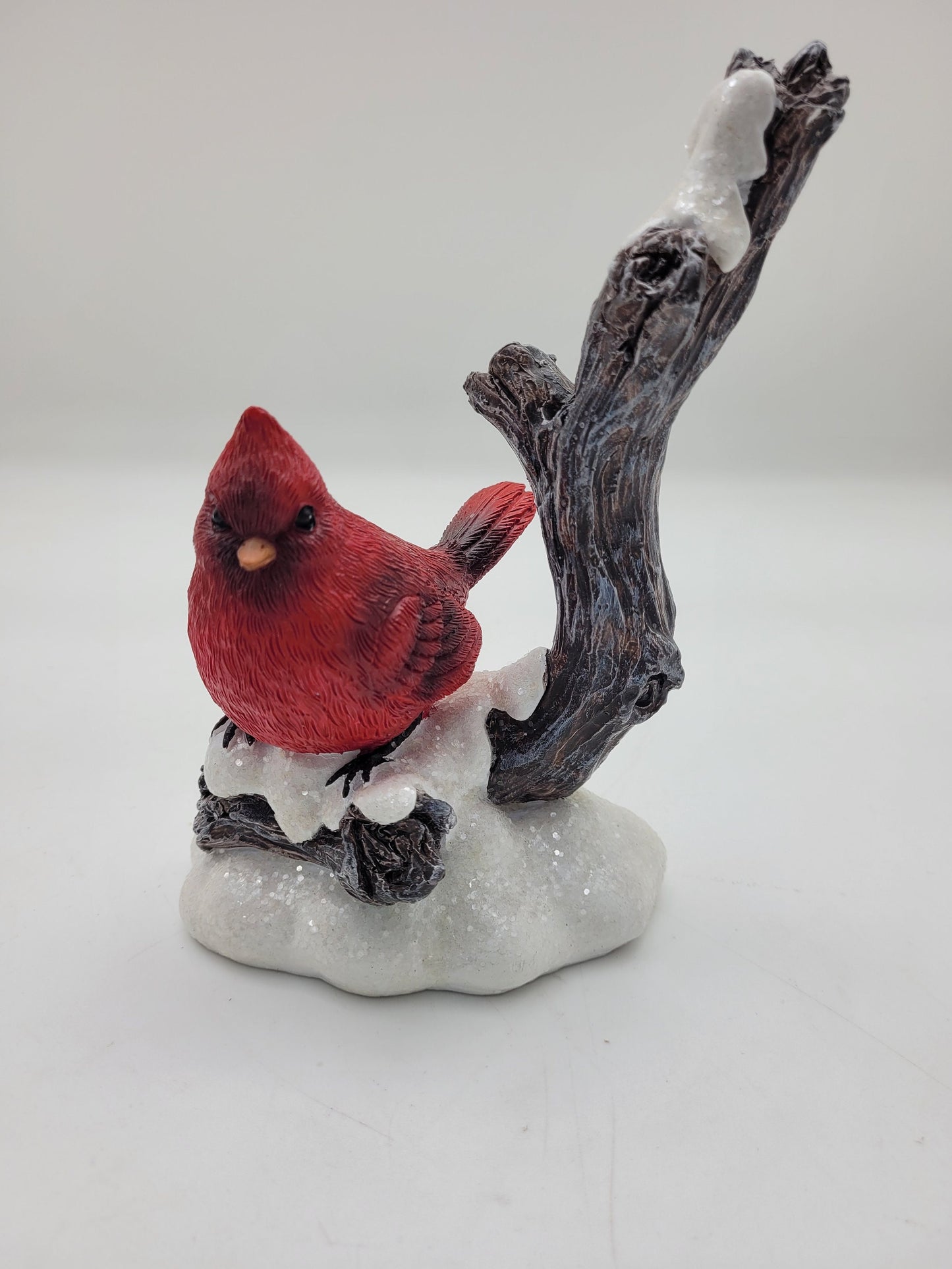 Northern Cardinal Sitting On Log Poly Resin Figures