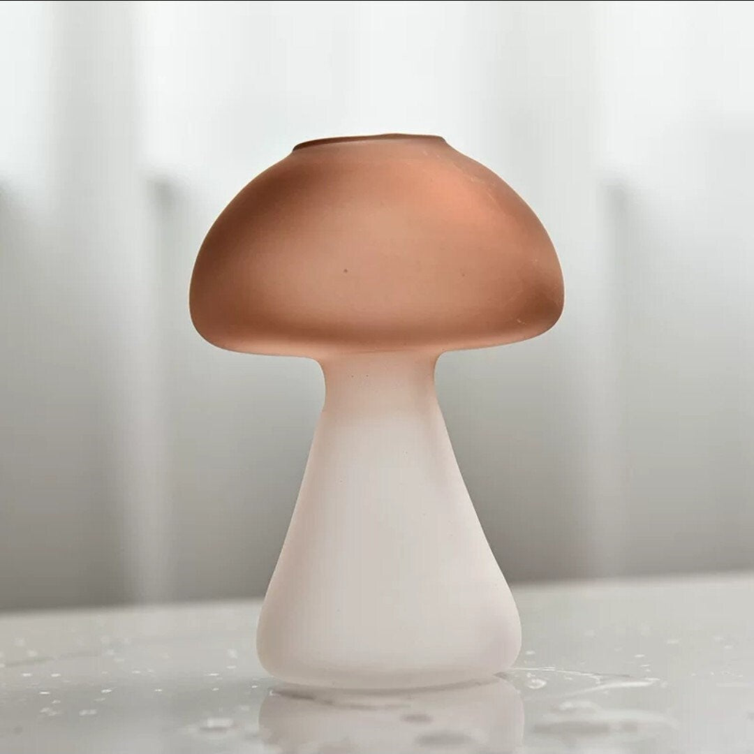 Mushroom Glass Shaped Vase/Mushroom Flower Planter/Glass Vase