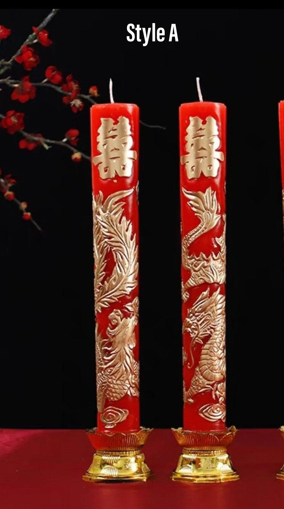 Oriental Wedding Dragon And Phoenix Wax Candles/Wedding Tea Ceremony/A Set Of Two