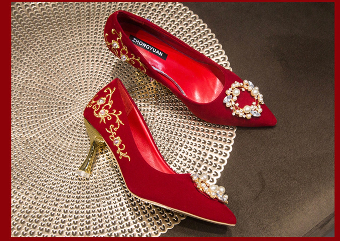 Traditional Wedding Velvet Bridal Shoes/3 Patterns/DragonAnd Phoenix/Tea Ceremony