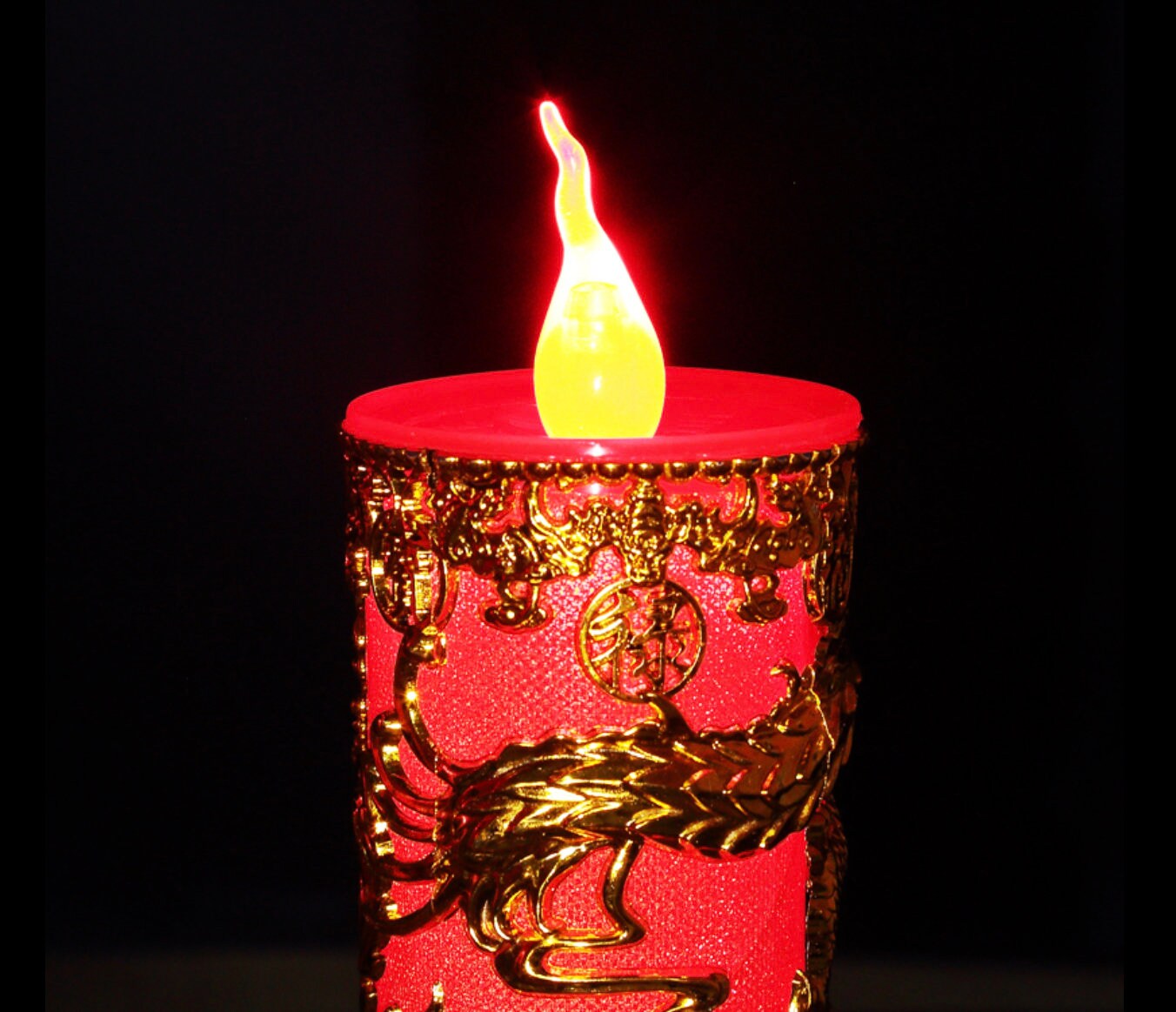 Chinese Wedding Dragon & Phoenix Led Candles/A Set Of 2