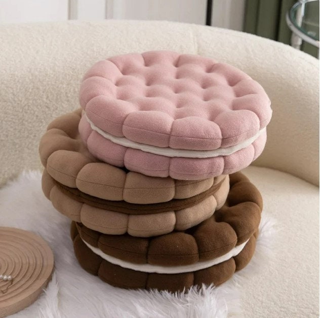 Sandwich Round Throw Pillow/Velvet Home Decoration/Round Cushion/Home Decorative for Sofa Chair/Bed Car Office Supplies