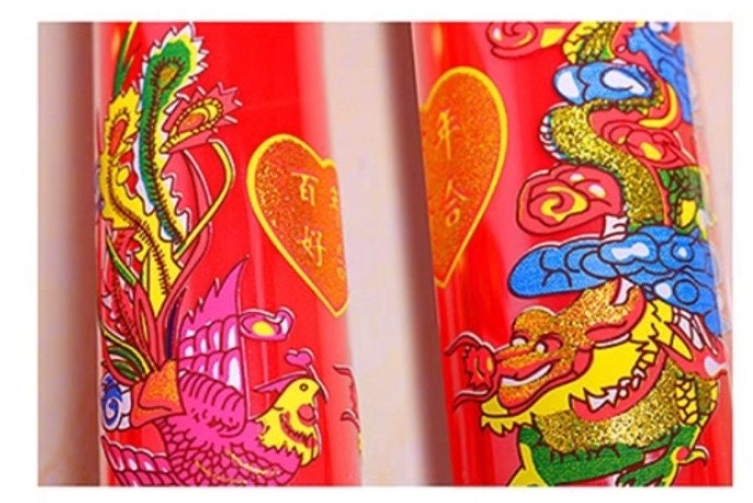 Dragon And Phoenix LED Candles/Pairs For Traditional Weddings Ceremony