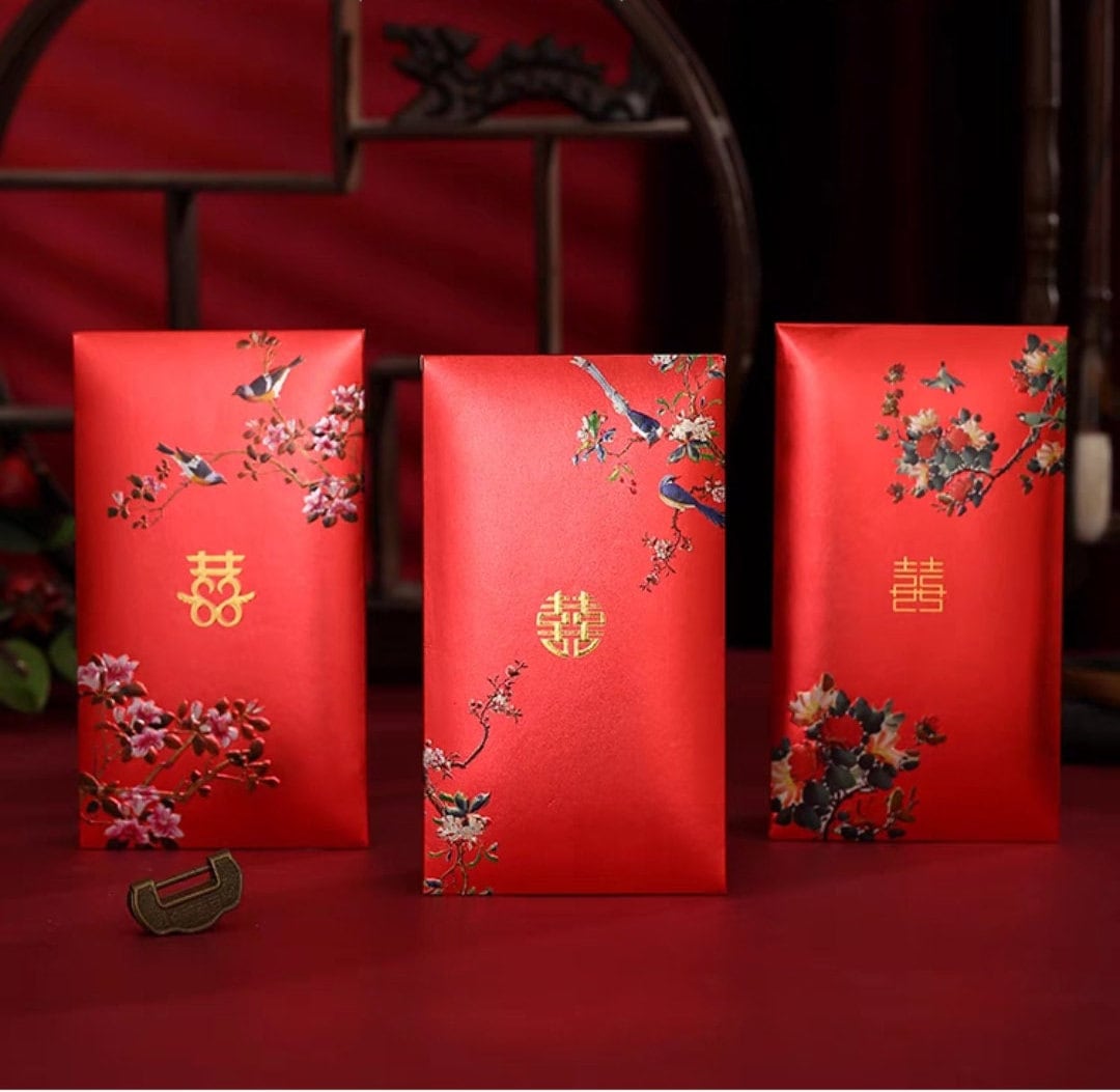 Oriental Wedding Red Envelope Pockets/Hong Bao/A Set of 10