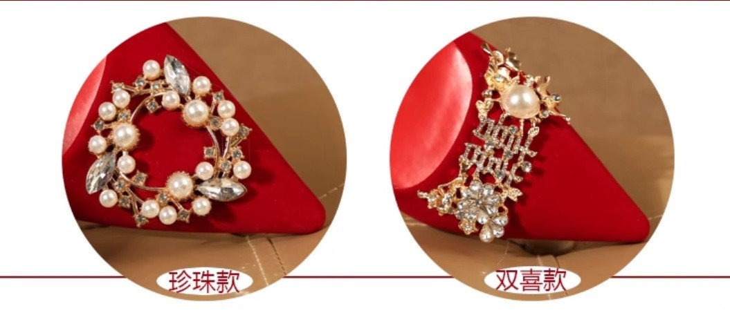 Traditional Wedding Velvet Bridal Shoes/3 Patterns/DragonAnd Phoenix/Tea Ceremony
