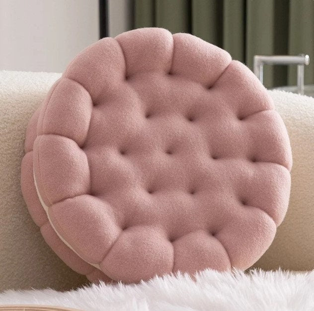 Sandwich Round Throw Pillow/Velvet Home Decoration/Round Cushion/Home Decorative for Sofa Chair/Bed Car Office Supplies