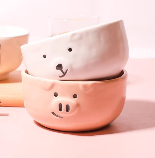 Cute Polar Bear And Pig/Personalized Cartoon Cups/Ceramic Latte Cups/Iced Coffee Mugs/250ML