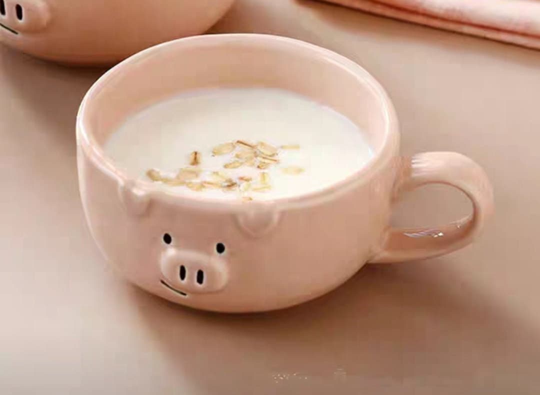 Cute Polar Bear And Pig/Personalized Cartoon Cups/Ceramic Latte Cups/Iced Coffee Mugs/250ML