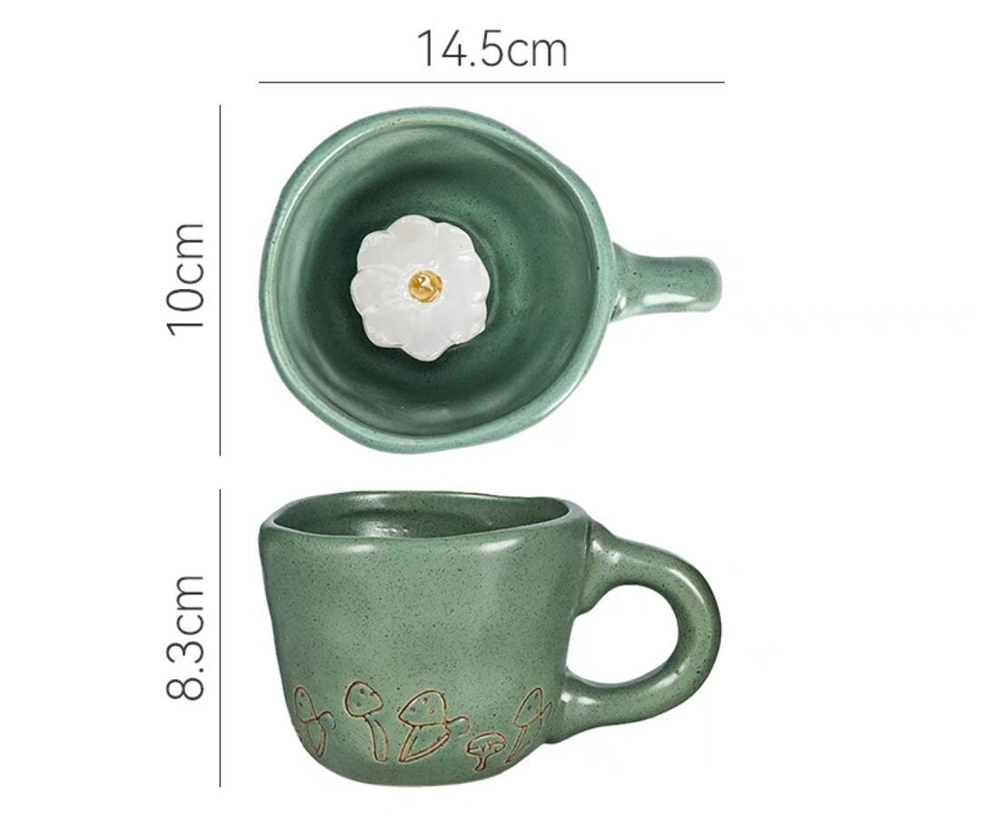 3D Creative Ceramic Peekaboo Animal Mugs/Ceramic Hidden Daisy Coffee Cup/Black Cat Mug/Snail Cup/White Dog
