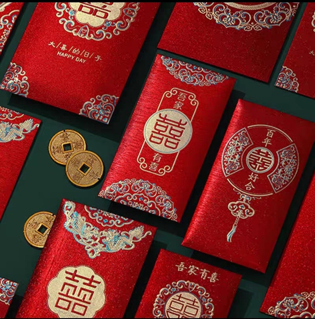 Traditional Wedding Red Pocket/A Set of 6