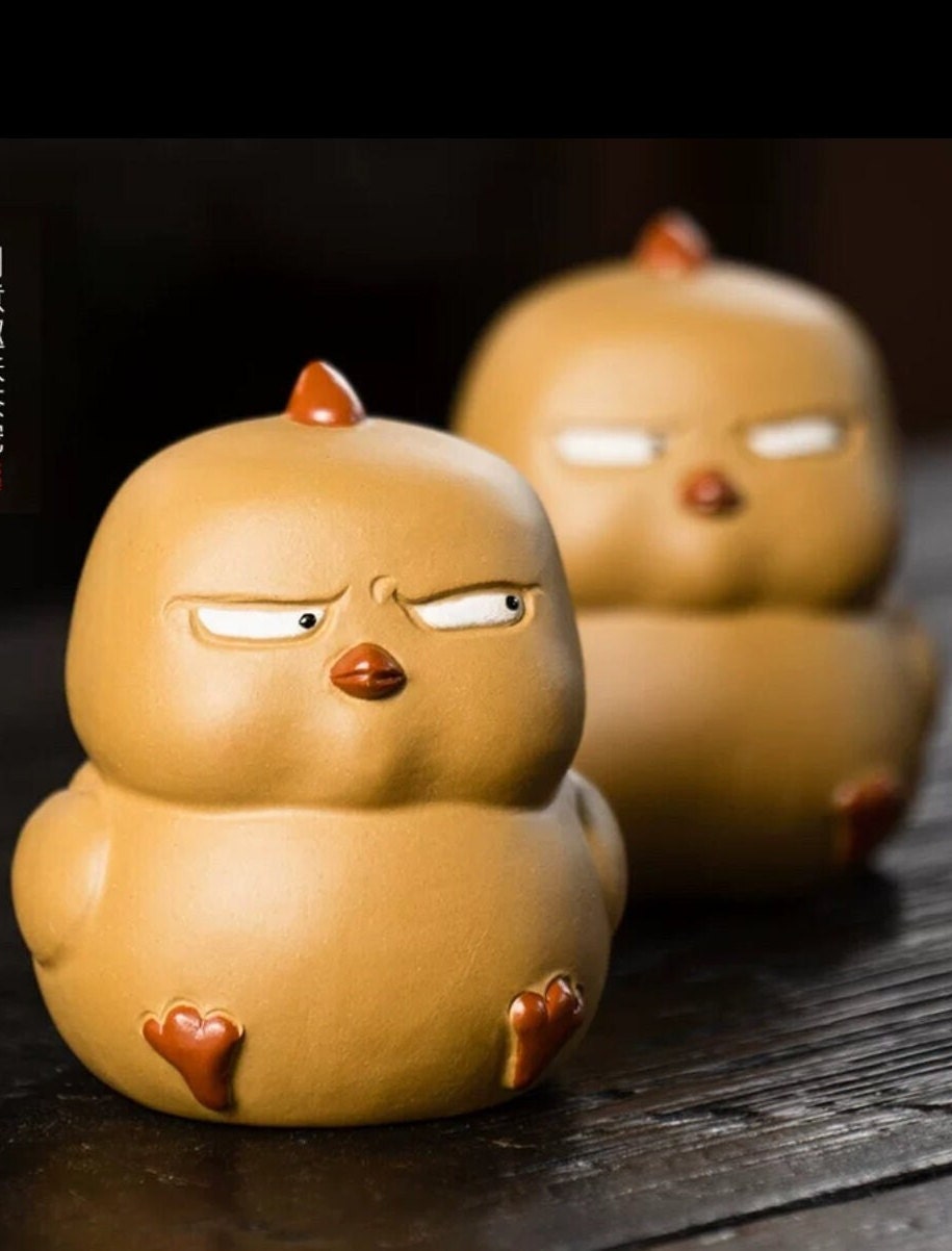 Cute angry bird tea pet/ ZiSha YiXing pottery/Kongfu tea pet/tea accessory