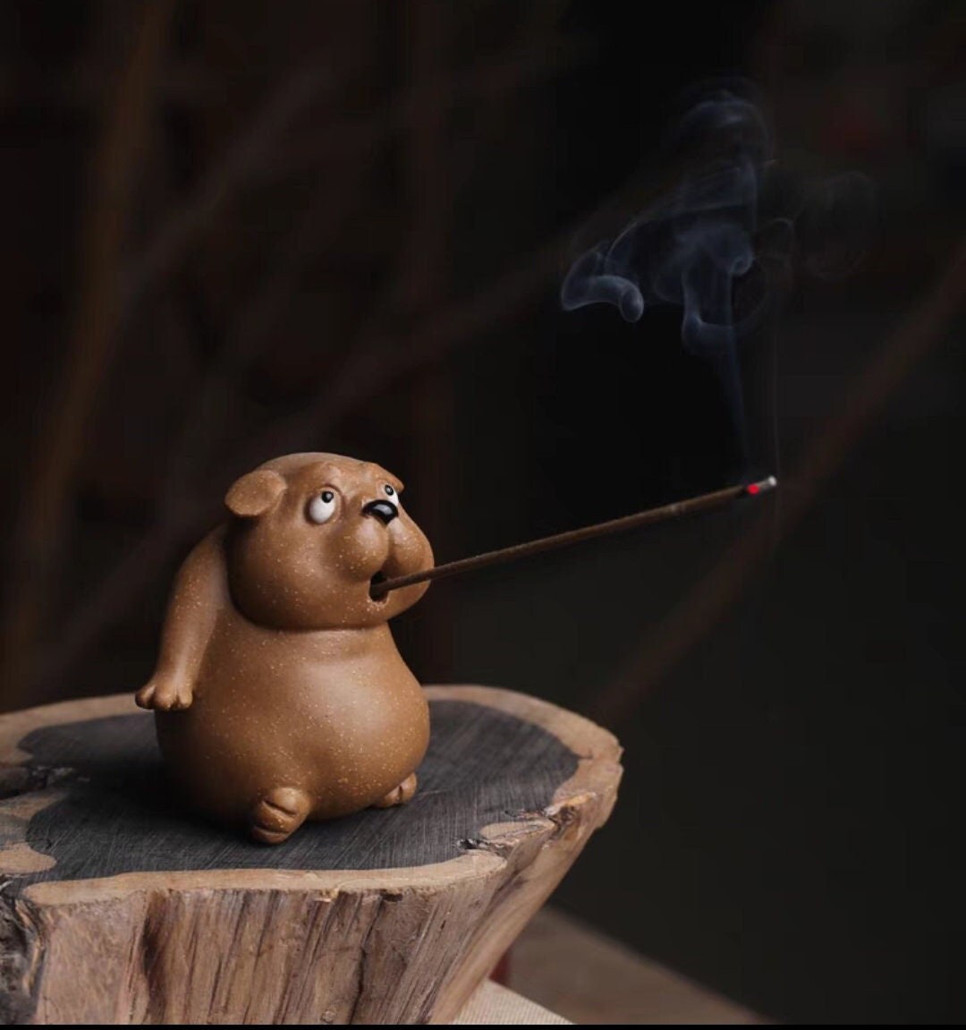 Cute dog tea pets/ZiSha YiXing pottery/Kungfu tea pets/incense burner/tea accessories