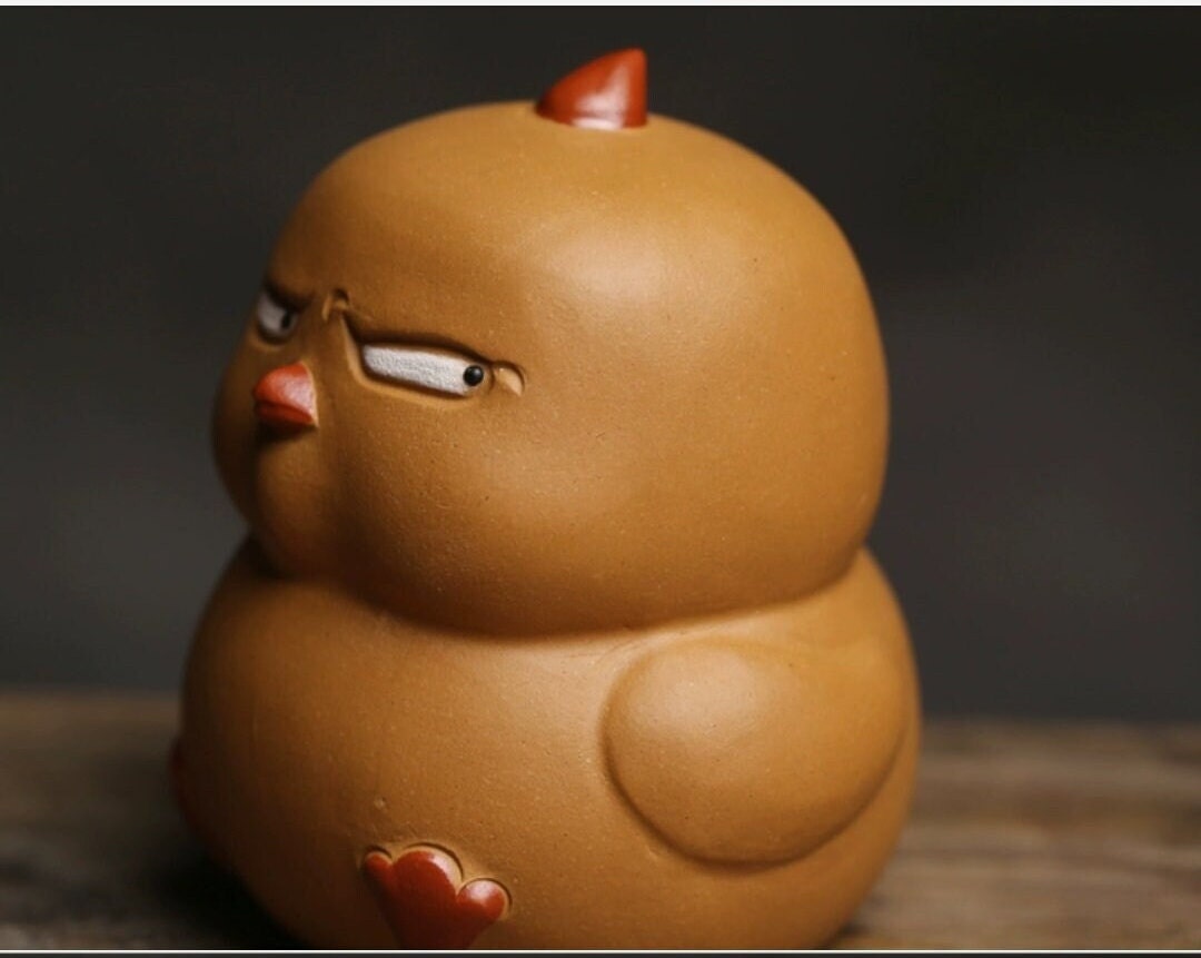 Cute angry bird tea pet/ ZiSha YiXing pottery/Kongfu tea pet/tea accessory